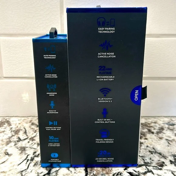 Sentry Noise Cancellation headphones and matching earbuds set - NIB
